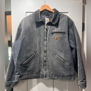Vintage Carhartt J97 PTL Detroit Jacket XL Rare Petrol Color Canvas Collar Coat